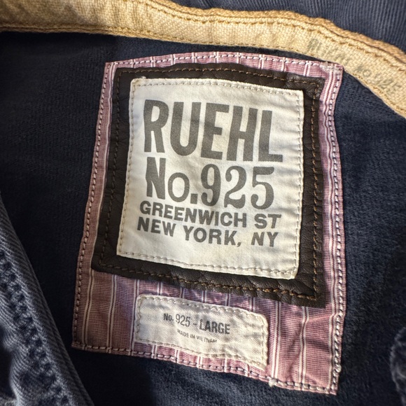 Vintage RUEHL No. 925 Navy Long-Sleeve Henley - Picture 3 of 8